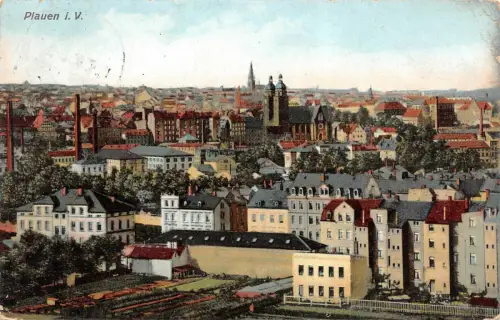Stadtansicht von Plauen Vogtland Postkarte AK 1903