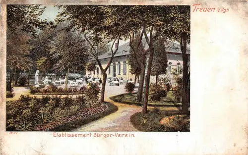 Etablissement Bürger Verein in Treuen Vogtland Sachsen Postkarte AK 1910