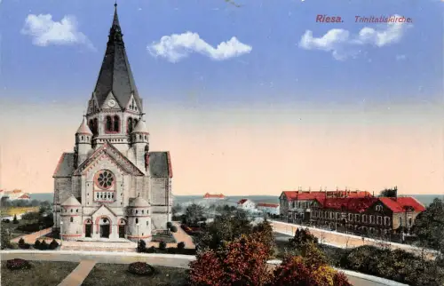 Riesa Trinitatiskirche Postkarte AK