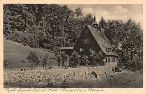 Jugendherberge in Rittersgrüns bei Schwarzenberg Erzgebirge Sachsen Postkarte AK