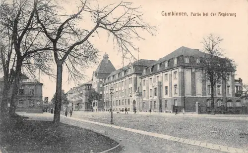 Gumbinnen Partie bei der Regierung Ostpreußen Postkarte AK 1920
