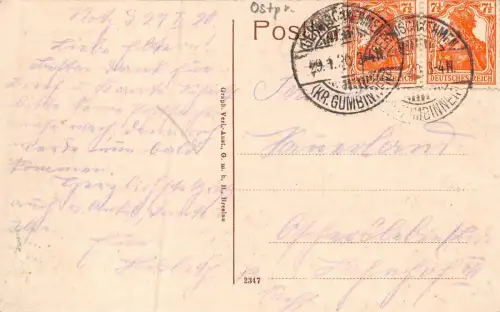 Gumbinnen Partie bei der Regierung Ostpreußen Postkarte AK 1920