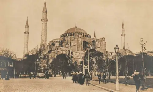 Constantinople Konstantinopel Moschee Strassenbahn Türkei 1916 Fotokarte