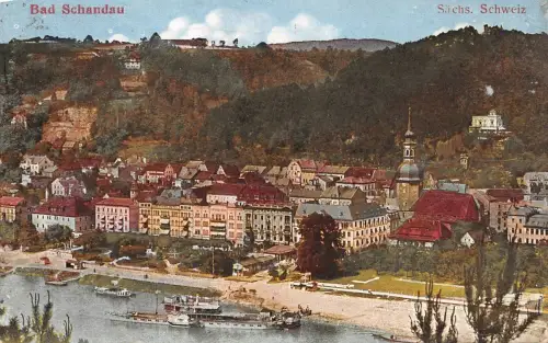 Bad Schandau Sächs. Schweiz Postkarte AK 1927
