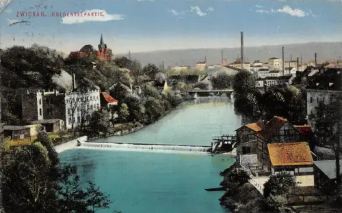 Zwickau Muldenpartie Postkarte AK 1914