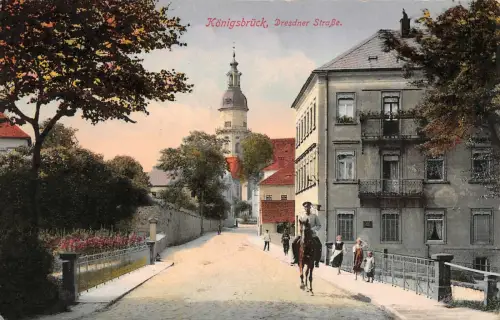 Dresdner Straße in Königsbrück Sachsen Postkarte AK