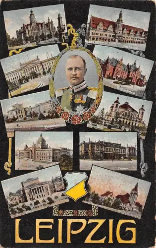 Panorama-Karte Reichsgericht, Universität und Museum in Leipzig Sachsen AK 1912