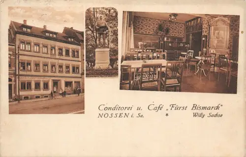 Conditorei und Cafe Fürst Bismarck Nossen Sachsen Postkarte AK 1930