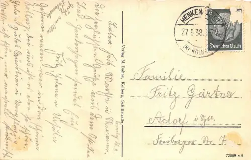 Kolberg / Kołobrzeg Rosengarten Wappen 1938