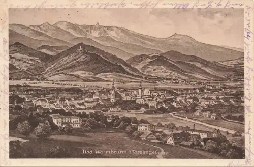 Bad Warmbrunn (Cieplice), Riesengebirge Postkarte 1930