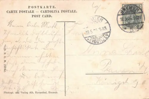 Bremen Freihafen Postkarte AK 1906