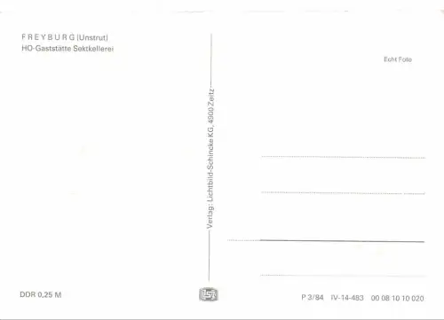 Freyburg (Unstrut) HO-Gaststätte Sektkellerei Postkarte AK