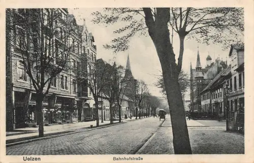 AK Uelzen Bahnhofstrasse Niedersachsen Postkarte AK 1917