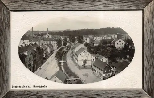 Straßenansicht Hauptstraße Leubnitz-Werdau Sachsen Postkarte AK 1911