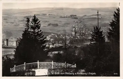 Blick vom Pöhlberg a. Annaberg i. Erzgeb. Postkarte AK 1935