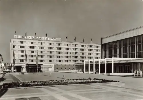 AK Cottbus Hotel Lausitz und Stadthalle Brandenburg ungelaufen