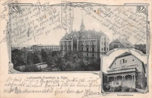 Lutherstift Frankfurt a. Oder Schwesternhaus Postkarte AK 1907