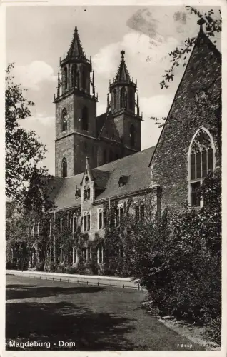 Blick auf Magdeburger Dom Sachsen-Anhalt Postkarte AK 1911