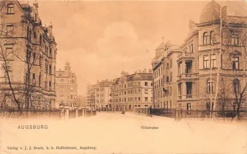Augsburg Völkstrasse Postkarte AK 1906