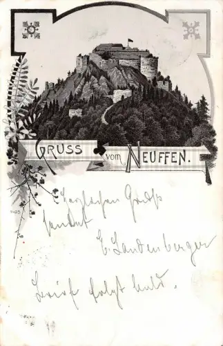 Gruss vom Neuffen Festung Hohen-Neuffen Baden-Württemberg Postkarte AK 1902