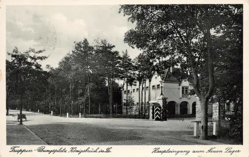 Truppen-Übungsplatz Königsbrück in Sa. Haupteingang zum Neuen Lager Postkarte AK