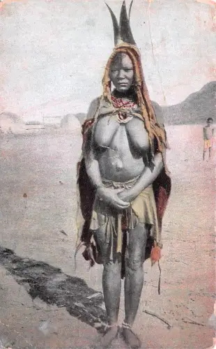 DSWA Deutsch-Südwest-Afrika AK FELDHEREROFRAU gel.Windhuk1906