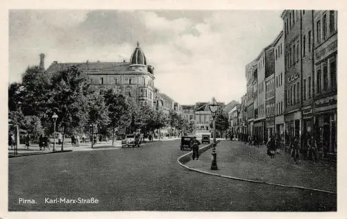 Pirna Karl-Marx-Straße Postkarte AK