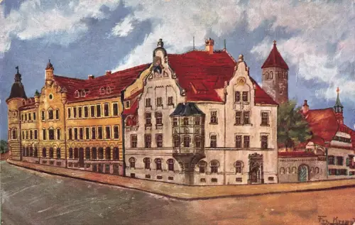 Studien und Musik Seminar zur Alten Kapelle in Regensburg Bayern Postkarte AK