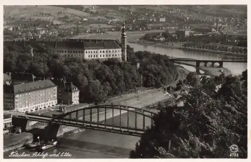 Tetschen-Bodenbach a. Elbe Schloß Děčín Sudetenland AK