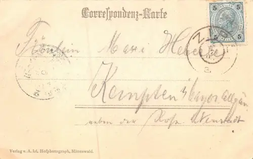 Gruss von Reith i. Tirol Selrainer Berge Postkarte AK