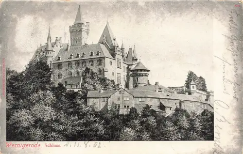 Ansicht Schloss in Wernigerode Sachsen-Anhalt Postkarte AK 1902