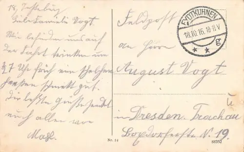 Insterburg / Tschernjachowsk Ostpreußen Wilhelmstrasse Postkarte 1916