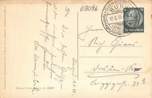 Burg (Dorf) im Spreewald Kirchgang Postkarte AK 1935