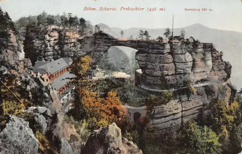 Böhm. Schweiz Prebischtor Rosenberg Postkarte AK 1932