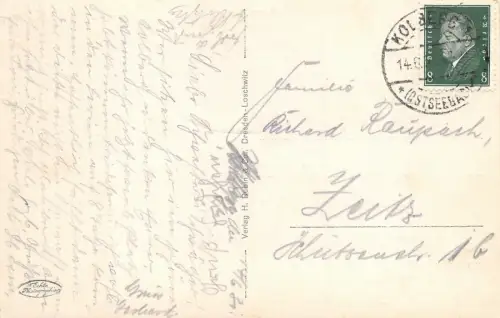 Kołobrzeg Kolberg Pommern, Hafeneinfahrt AK 1931