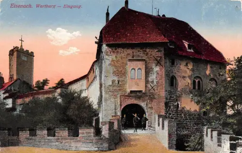 Eisenach Wartburg Eingang Postkarte AK
