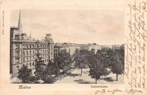 Mainz Kaiserstrasse Postkarte AK 1903