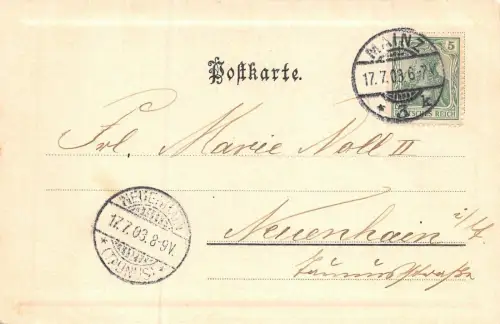 Mainz Kaiserstrasse Postkarte AK 1903