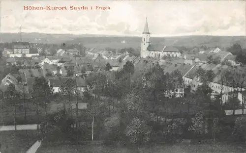Stadtansicht von Sayda Erzgebirge Sachsen Postkarte AK 1933