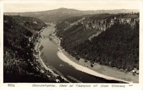 Elbetal Niedergruna mit Winterberg Elbsandsteingebirge Walter Hahn 1277 AK 1942