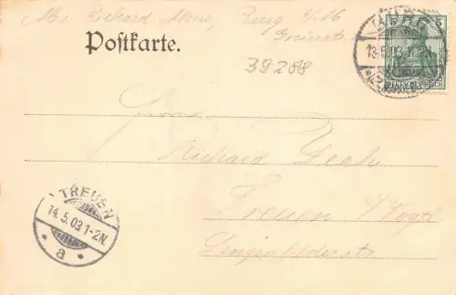 Gruss aus Burg bei Magdeburg Concert-Haus gelaufen 1903