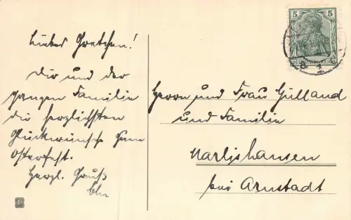 AK Ostergrüße Hasen mit Ei 1916