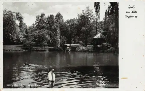 Adolf Hitler-Hain in Reichenbach Vogtland Sachsen Postkarte AK 1936