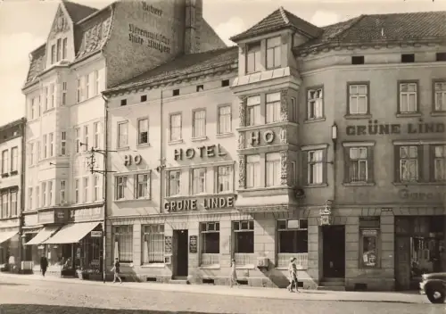 HO-Hotel Grüne Linde in Mühlhausen Thüringen Postkarte AK 1969