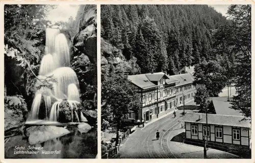 Sächs. Schweiz Lichtenhainer Wasserfall Postkarte AK