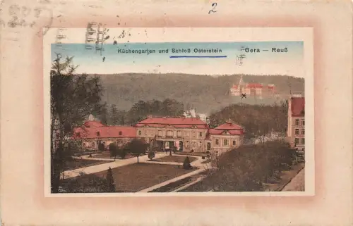 Gera-Reuß Küchengarten und Schloß Osterstein AK 1924