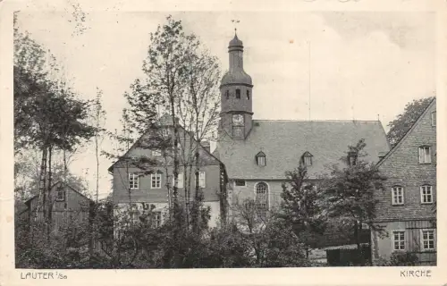 Kirche in Lauter Erzgebirge Sachsen Postkarte AK 1925