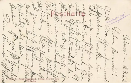 Arsenalstrasse mit Pfaffenteich und Dom Schwerin Mecklenburg-Vorpommern AK 1916