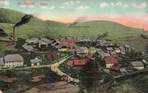 Ansicht von Niklasberg Mikulov v Krušných horách in Böhmen Postkarte AK