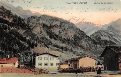 Allgäuer Alpen Birgsau b. Oberstdorf Postkarte AK 1903